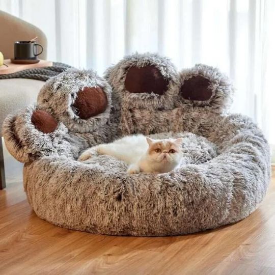 Coussin-pour-chat-brune | PeluchOurs™ - Royaume Des Chats