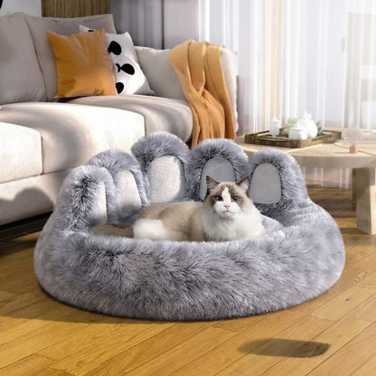 Coussin-pour-chat-gris | PeluchOurs™ - Royaume Des Chats